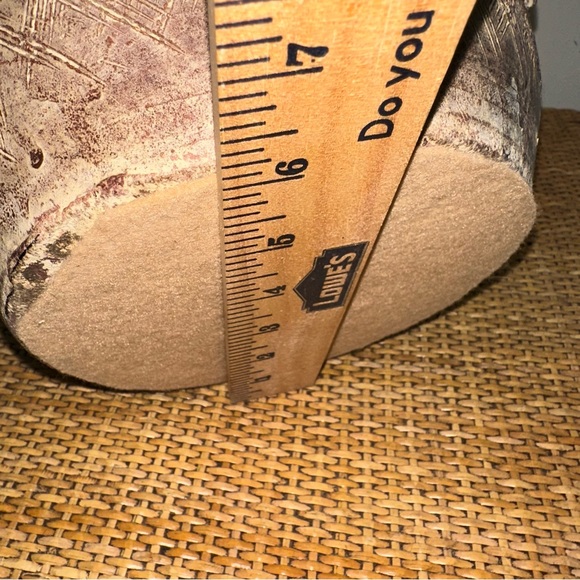 Vintage Mid Century Latin American Round Clay Tribal Vase Textured Geometric - Picture 13 of 13